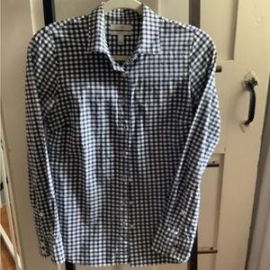 J. Crew Perfect shirt navy gingham